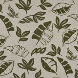 ARMY GREEN CANVAS LINEN LOOK LEAVES 01977.004
