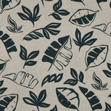 DARK PETROL CANVAS LINEN LOOK LEAVES 01977.006