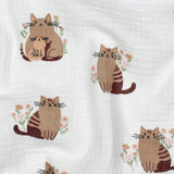 WHITE DOUBLE GAUZE CATS 02088.004