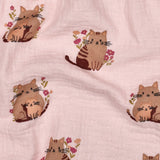 PINK DOUBLE GAUZE CATS 02088.021
