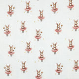 WHITE DOUBLE GAUZE DIGITAL BUNNIES 02091.001