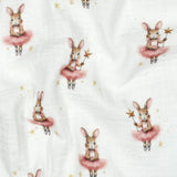 WHITE DOUBLE GAUZE DIGITAL BUNNIES 02091.001