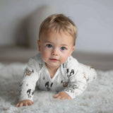 WHITE RIB JERSEY DIGITAL SAFARI ANIMALS 02122.001