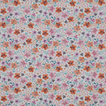 WHITE FINE POPLIN DIGITAL FLOWERS 03039.002