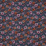 NAVY FINE POPLIN DIGITAL FLOWERS 03039.003