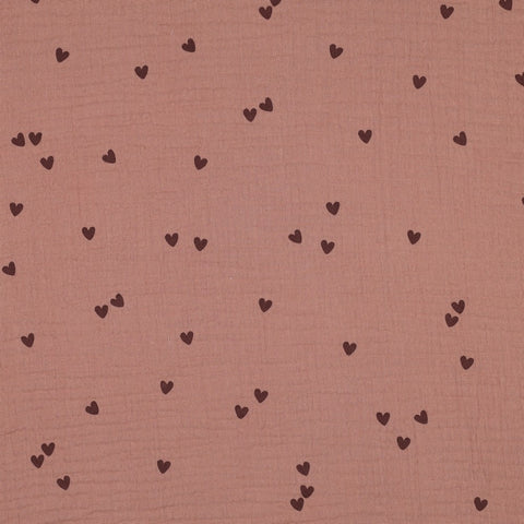 OLD BLUSH DOUBLE GAUZE SMALL HEARTS 03166.048
