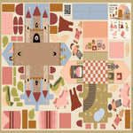 03260.001 FINE POPLIN CASTLE DOLLHOUSE PANEL - MULTICOLOUR