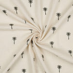 NATURAL WASHED DOUBLE GAUZE EMBROIDERY PALM TREES 03647.062