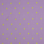 LAVENDER DOUBLE GAUZE EMBROIDERY NEON HEARTS 03796.001