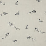 NATURAL DOUBLE GAUZE EMBROIDERY PAPER PLANES  03798.062