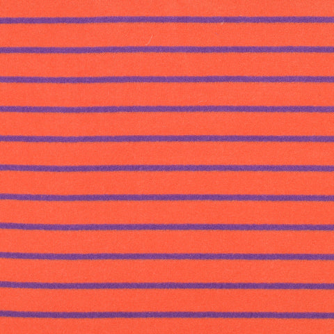 ORANGE / PURPLE COTTON TOWELLING YARN DYED STRIPES 03807.001