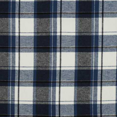 NAVY COTTON YARN DYED BRUSHED CHECKS 03863.001