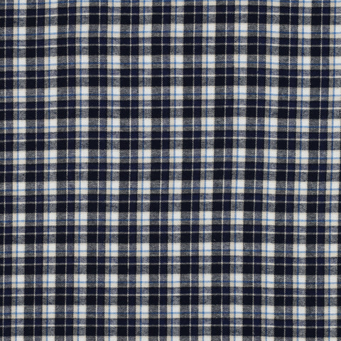 NAVY COTTON YARN DYED BRUSHED CHECKS 03863.002
