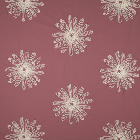 MAUVE COTTON EMBROIDERY FLOWERS 03875.001
