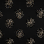 BLACK LINEN VISCOSE EMBROIDERY FLOWERS 03912.001