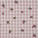 MAUVE DOUBLE GAUZE CHECKS EMBROIDERY FLOWERS 04163.015