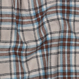 BEIGE COTTON YARN DYED BRUSHED CHECKS 04791.011