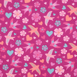 FUCHSIA FLANNEL BIRDS  05079.004