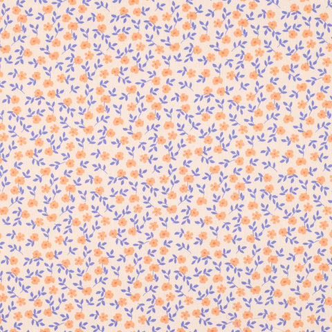 PEACH POPLIN BIOLOGISCH FLOWERS 05159.009