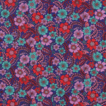 NAVY FINE POPLIN FLOWERS 05206.002