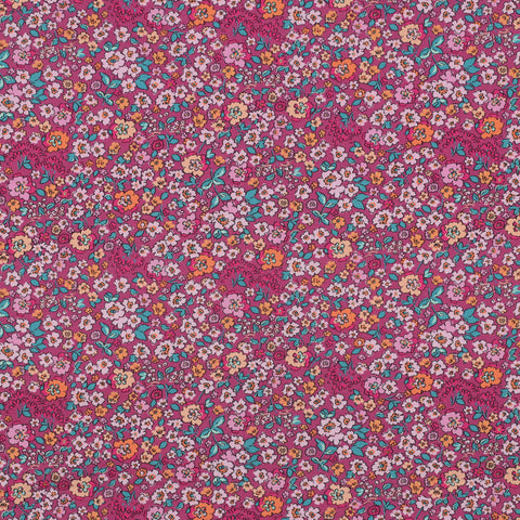 FUCHSIA FINE POPLIN DIGITAL FLOWERS 05210.006