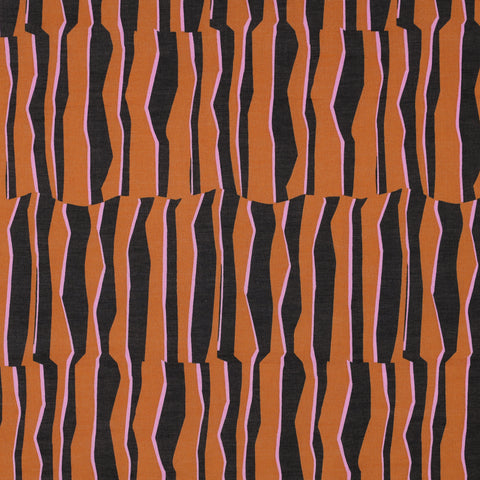 BROWN COTTON VOILE GEOMETRIC 05281.007