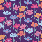 PURPLE FRENCH TERRY FLOWERS 05572.007