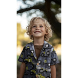 NAVY FINE POPLIN DIGITAL MONSTERTRUCKS 05710.003