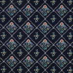 NAVY FINE POPLIN DIGITAL FLOWERS 05961.003