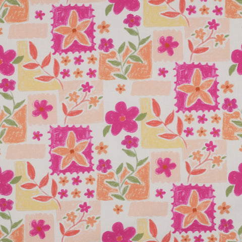 FUCHSIA FINE POPLIN DIGITAL FLOWERS 05967.001