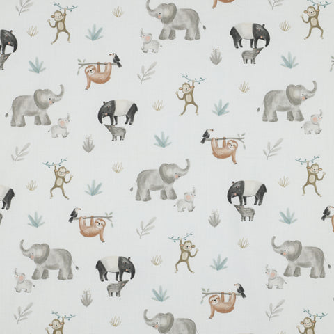 OFF-WHITE FINE POPLIN DIGITAL SAFARI ANIMALS 05969.002