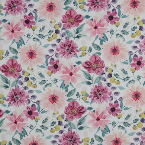 MAUVE FINE POPLIN DIGITAL FLOWERS 05973.002