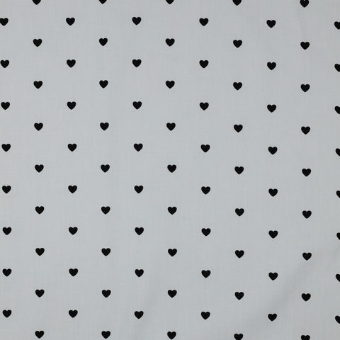 WHITE / BLACK FINE POPLIN HEARTS 06120.001
