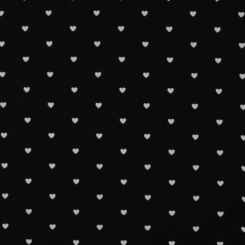 BLACK / WHITE FINE POPLIN HEARTS 06120.011