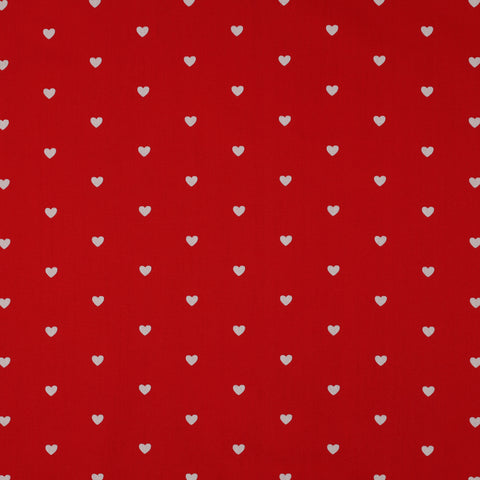 RED / WHITE FINE POPLIN HEARTS 06120.015