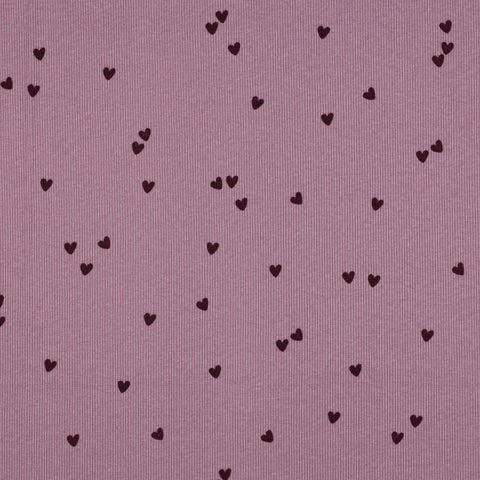 MAUVE RIB JERSEY HEARTS 06285.005