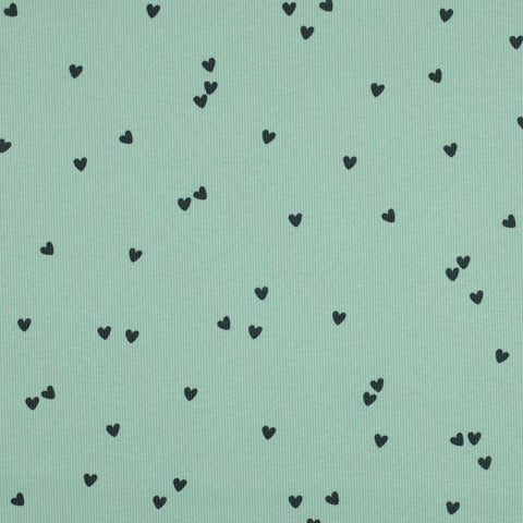 SAGE RIB JERSEY HEARTS 06285.006