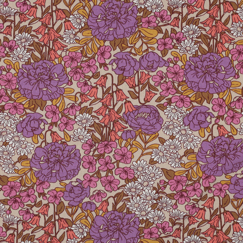 BEIGE JERSEY FLOWERS 06290.003