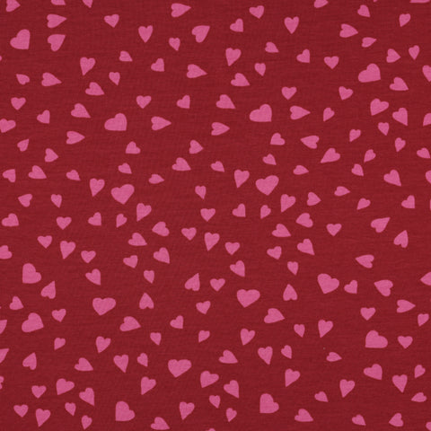 RED FRENCH TERRY DOGS AND HEARTS 06470.015