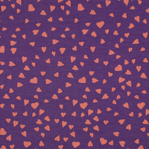 PURPLE FRENCH TERRY DOGS AND HEARTS 06470.019