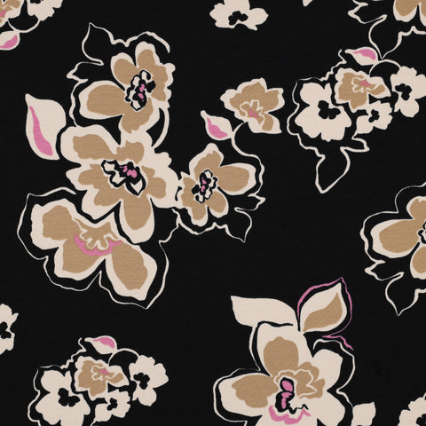 BLACK FRENCH TERRY FLOWERS 06480.001