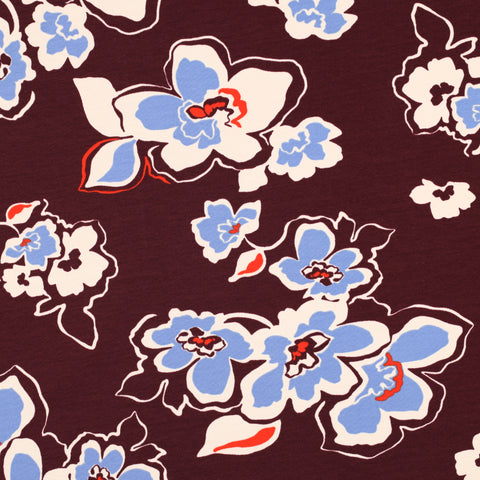 BORDEAUX FRENCH TERRY FLOWERS 06480.010