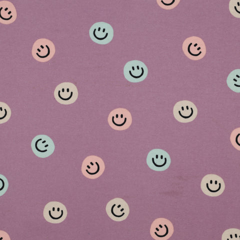 LAVENDER FLANNEL HAPPY FACES 06510.005