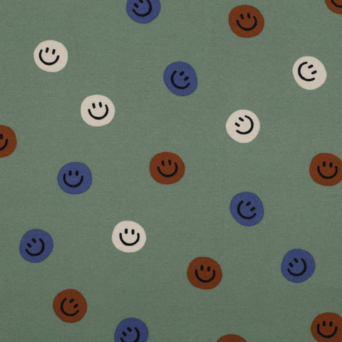 ARMY GREEN FLANNEL HAPPY FACES 06510.006