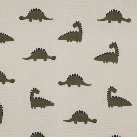 NATURAL DOUBLE GAUZE ORGANIC NATURAL DINOSAURS 06602.001