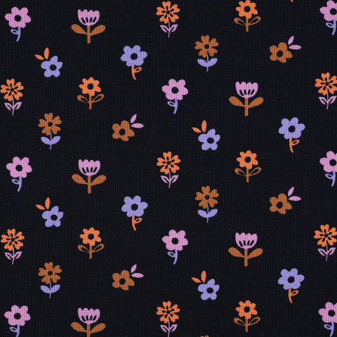 NAVY WAFFLE JERSEY FLOWERS 06660.003