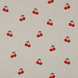 NATURAL CANVAS LINEN LOOK CHERRIES 06848.001
