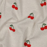 NATURAL CANVAS LINEN LOOK CHERRIES 06848.001