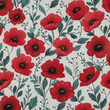 WHITE FINE POPLIN DIGITAL FLOWERS 06885.002