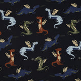 NAVY FINE POPLIN DRAGONS  06999.003